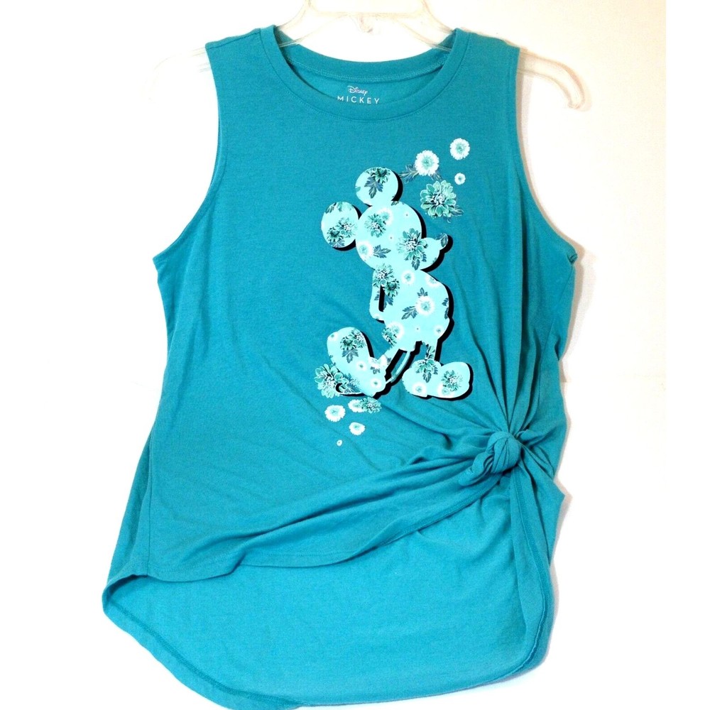 Disney Mickey Mouse Adult Sz M Disney Sleeveless Tie Front Top